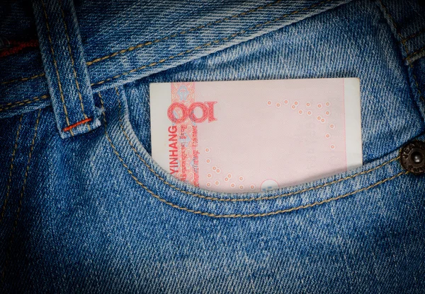 Jeans en contant geld — Stockfoto