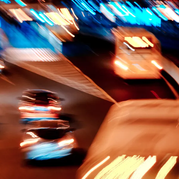 Busy big city night traffic — Stock Photo, Image
