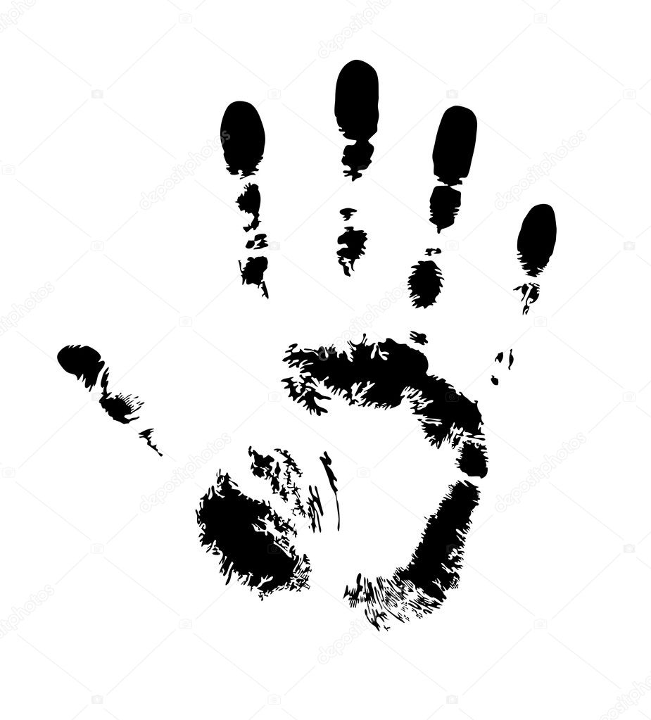Black handprint on the white