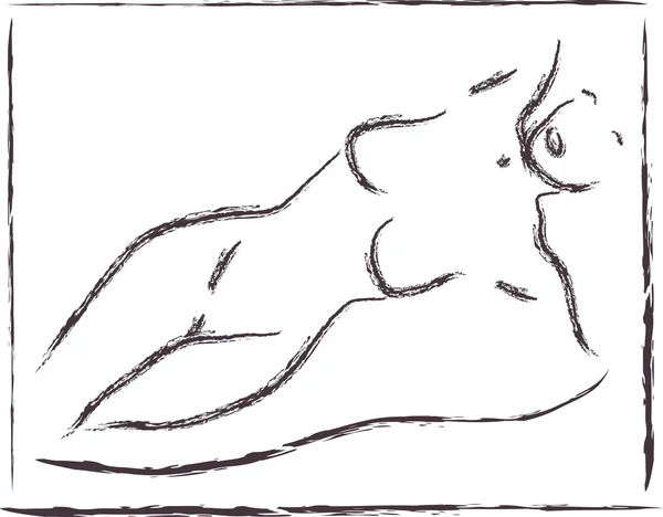 Abstraktion des weiblichen Körpers — Stockvektor