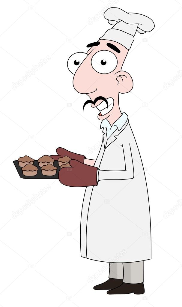 Baker holding baked goods