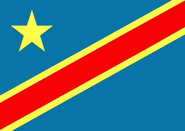 Vlag van Congo-kinshasa — Stockfoto