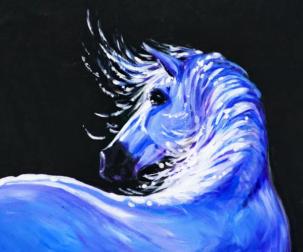 Cavalo azul — Fotografia de Stock