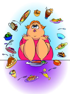 Fat woman clipart