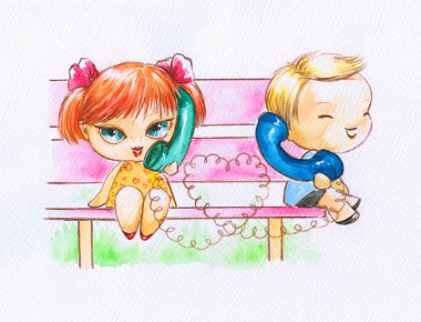 Girl and boy clipart