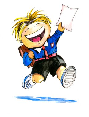 Boy with certificate clipart