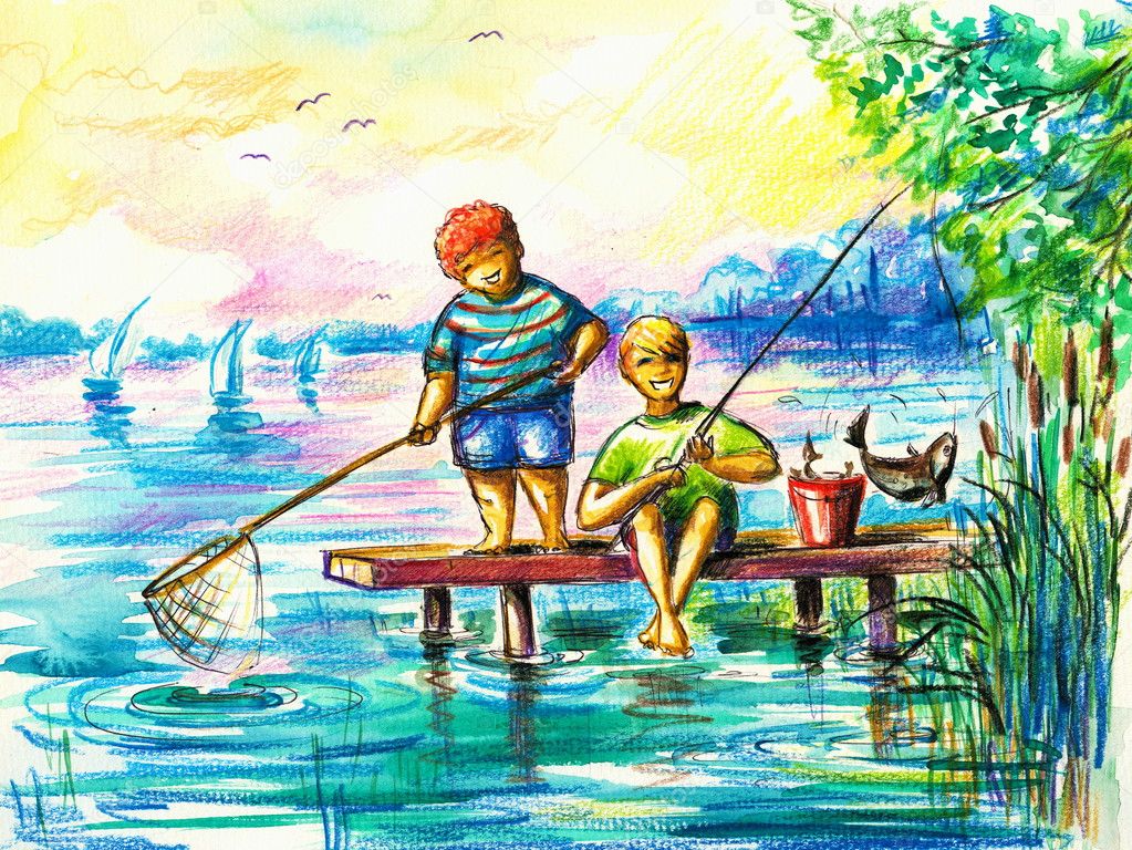 Fishing Stock Illustration by ©DeepGreen #7694027