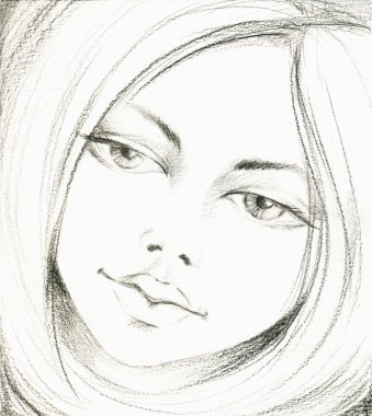 Girl sketch clipart