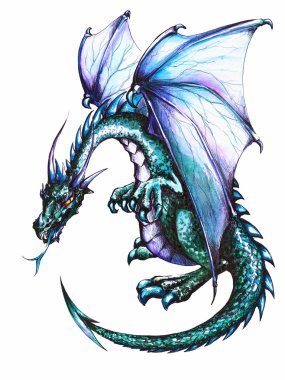Blue dragon clipart