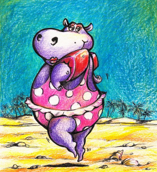 Hipopótamo bonito — Fotografia de Stock