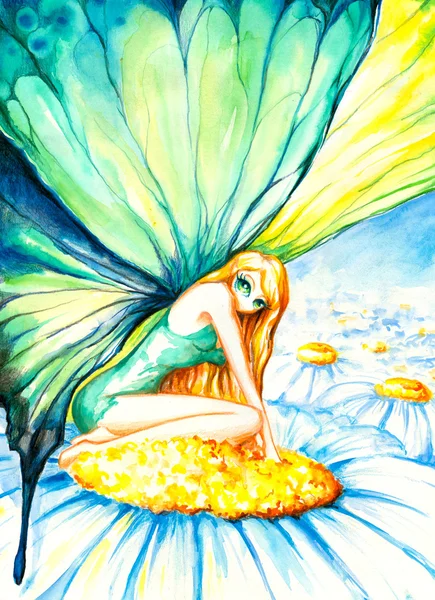 Fairy on flower — Stock Photo, Image