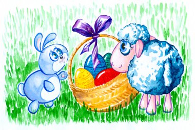 Easter scene clipart