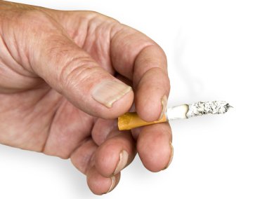 Hand with a cigarette clipart