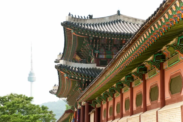 Coreano vecchio stile tetto dall'interno . — Foto Stock