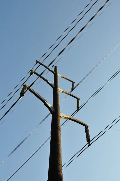 Wooden Electrical Pole — Stock Photo, Image