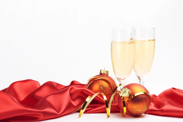 New Year's bollen en champagne — Stockfoto