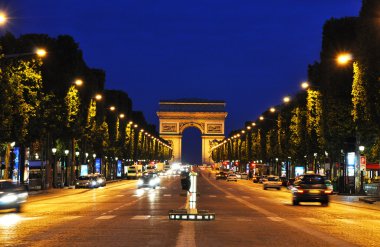 The Champs-Elysees at night, Paris clipart