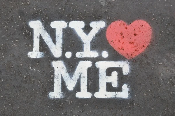New York loves me stencil — Stock Photo, Image