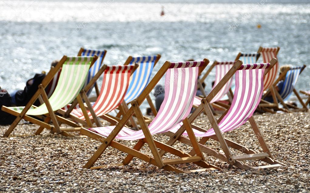 Deckchairs on Brighton beach