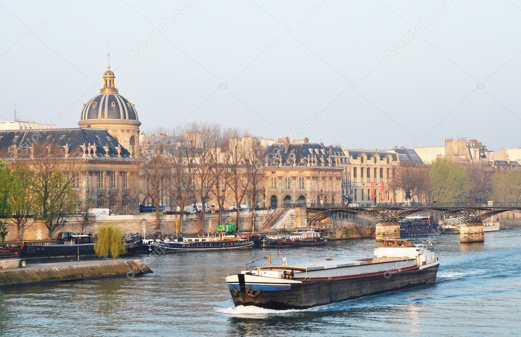 A barge on the river Seine, Paris