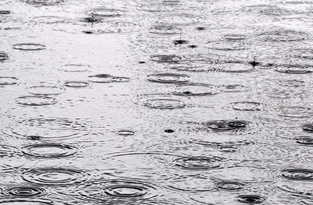 Rain on the water surface