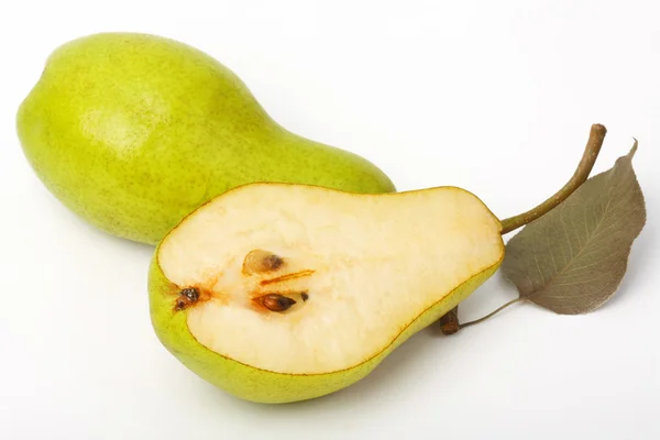 Fresh pears half on a light background — Stock Photo, Image