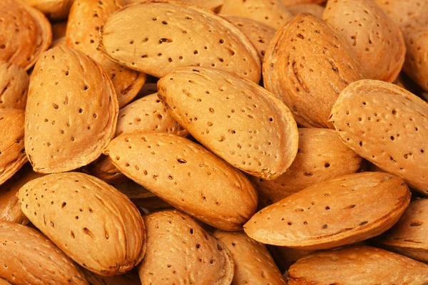 Dried almonds closeup, background — Stock Photo, Image