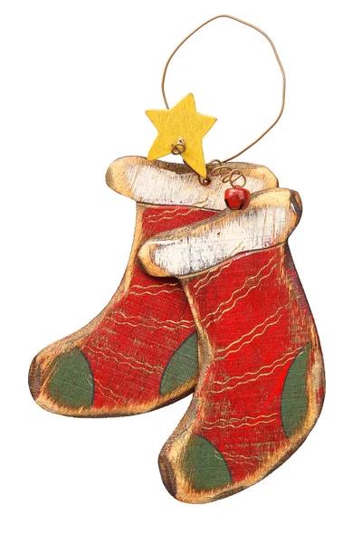 Wooden Christmas ornaments retro — Stock Photo, Image