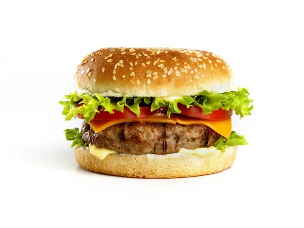 Cheeseburger, samostatný — Stock fotografie