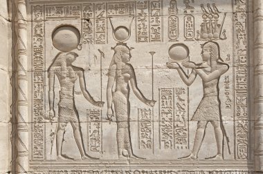 Hieroglypic carvings on an egyptian temple clipart