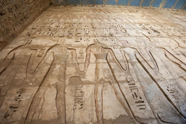 Hieroglypic rzeźby egipskiej świątyni — Zdjęcie stockowe