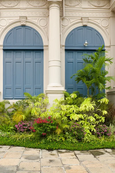 Garden in front of the building — Stock Photo, Image
