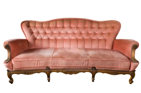 Framifrån av lyx vintage soffa isolerade — Stockfoto