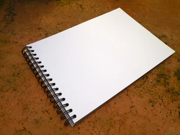 Cuaderno de bocetos blanco de perspectiva — Foto de Stock
