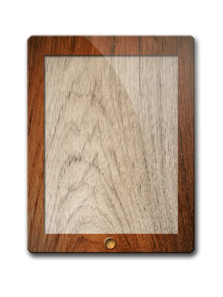 Holz moderne Unterlage auf weißem Hintergrund — Stockfoto