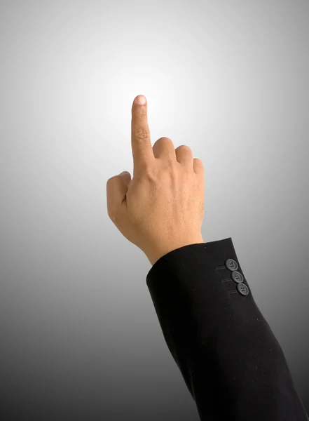 Index finger pointing on round Gradient background — Stock Photo, Image