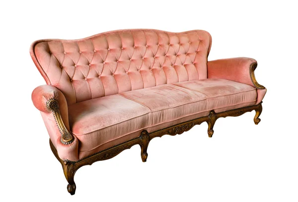 Perspektivvyn lång luxury vintage soffa — Stockfoto
