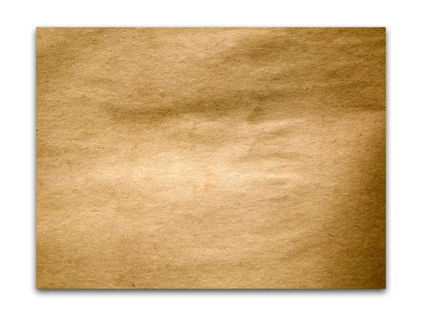 Παλιά καφέ χαρτί υφή σε λευκό — Φωτογραφία Αρχείου