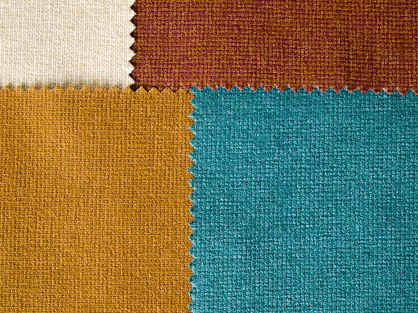 Τέσσερις fabrec γήινους τόνους χρώμα δείγμα — Φωτογραφία Αρχείου