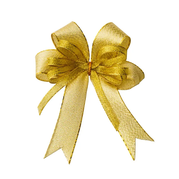 Fiocco nastro oro per confezione regalo — Foto Stock