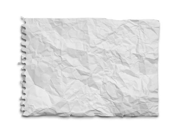 Zerknittertes weißes Papier aus dem Notizbuch — Stockfoto