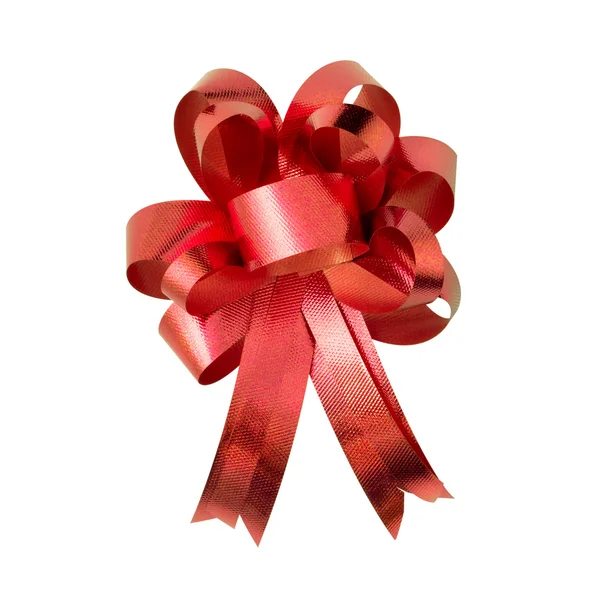 Red ribbon for gift on white background — Stok fotoğraf