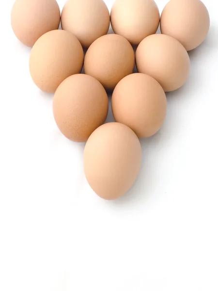Egg arranged in triangle — Stock Photo, Image