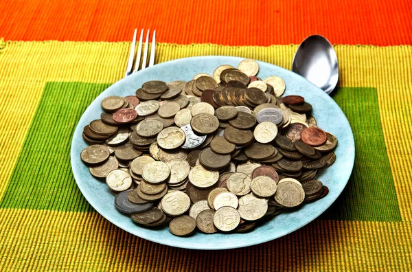 Ένα πιάτο των χρημάτων — Φωτογραφία Αρχείου