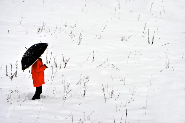 Girl in the snow — Stock Photo, Image