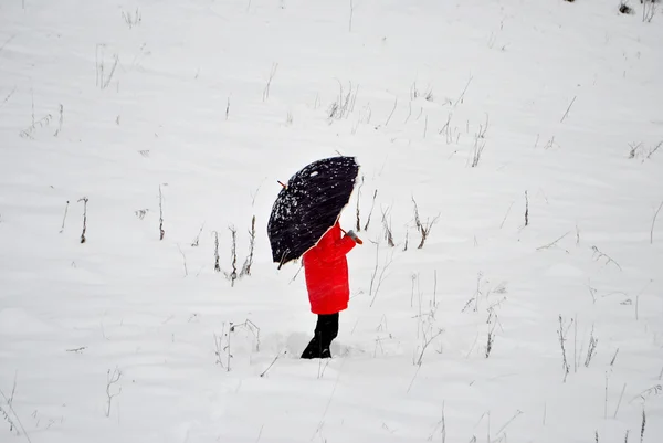 Girl snows — Stock Photo, Image