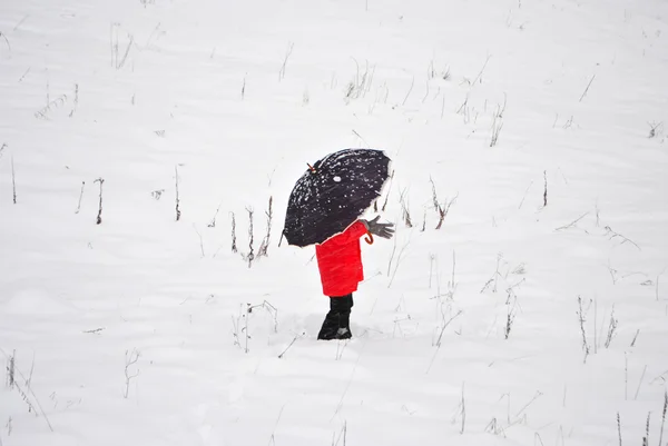 Dívka sněží — Stock fotografie