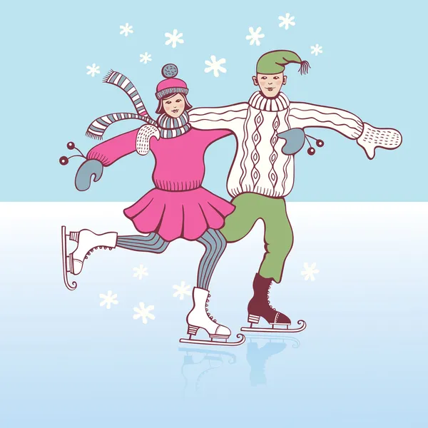 滑冰 — 图库矢量图片