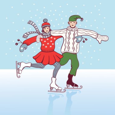 Ice skating clipart