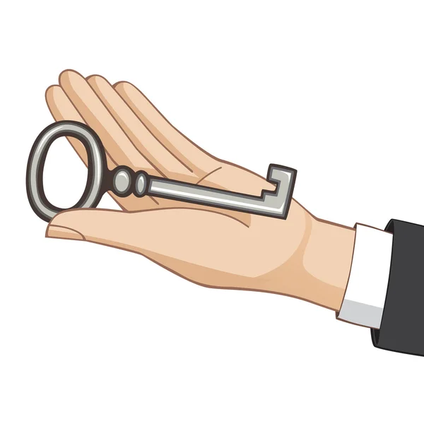 Hand holding key — Stock Vector